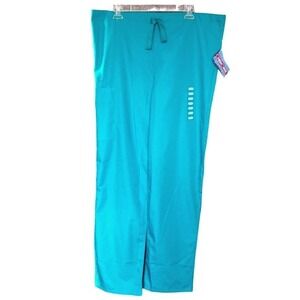 NWT Cherokee teal blue unisex drawstring‎ cargo scrub pants Women Small tall